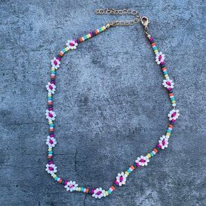 Flower Charm Colorful Summer Necklace